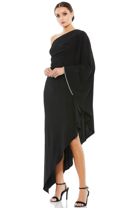 Mac Duggal 11247 - Asymmetrical Hem Sheath Cocktail Dress Special Occasion Dress 2 / Black