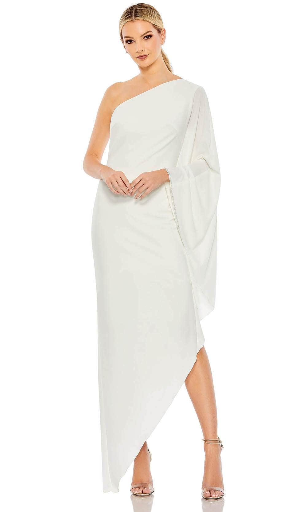 Mac Duggal 11247 - Asymmetrical Hem Sheath Cocktail Dress Special Occasion Dress 2 / Ivory
