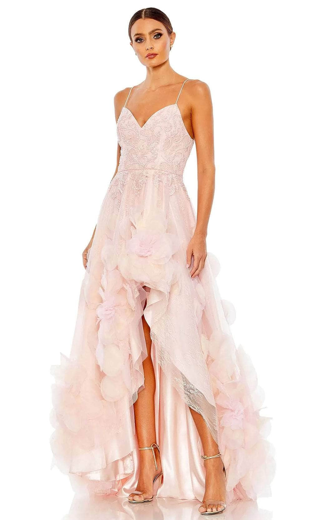 Mac Duggal 11293 - Ruffle High-Low Evening Gown Evening Gown 2 / Petal Pink