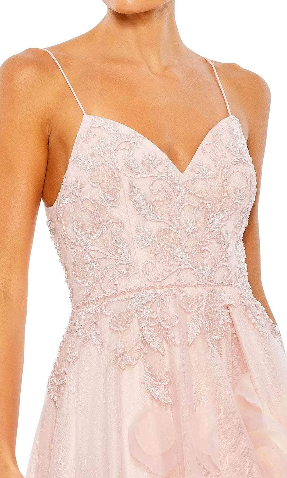 Mac Duggal 11293 - High Low Sheer Hand-Embellished Lace Overlay A-Line ...