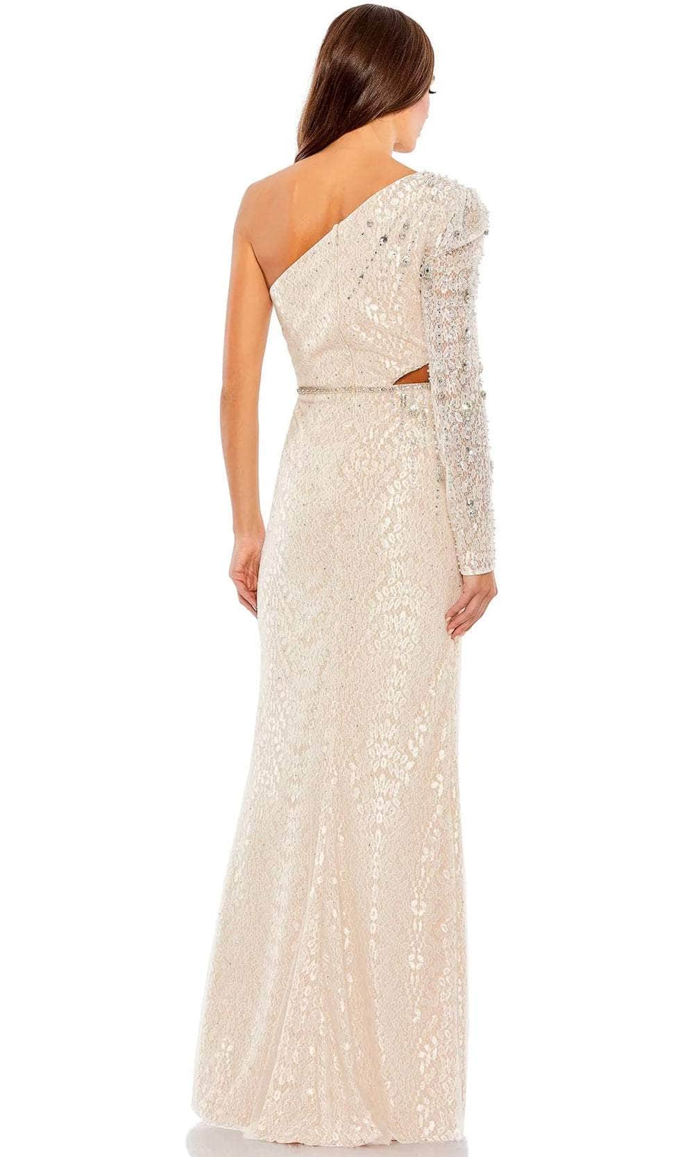 Mac Duggal 11306 - Long Sleeve Asymmetric Lace Dress Prom Dresses