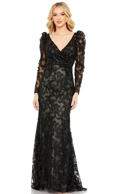 Mac Duggal 11324 - Embroidered Lace Evening Dress Evening Dresses 4 / Black