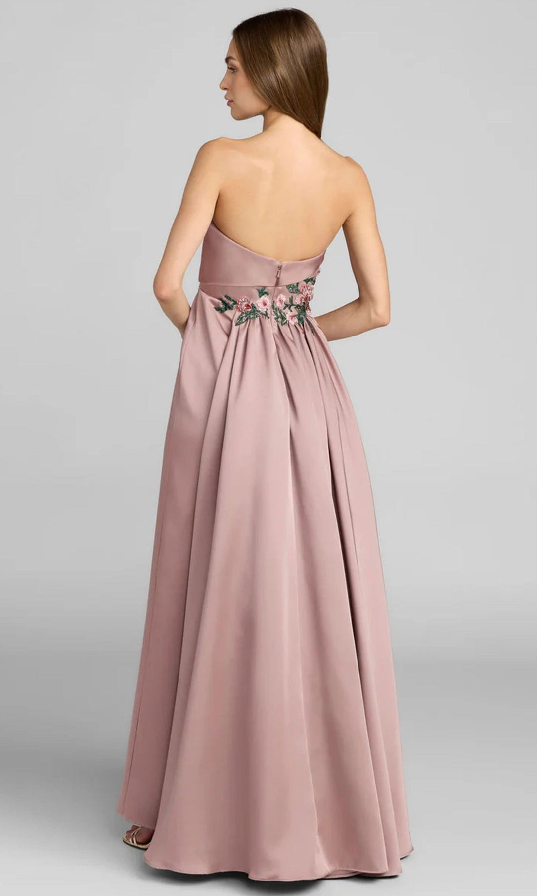 Mac Duggal 11894 - Floral Embroidered Strapless Prom Gown