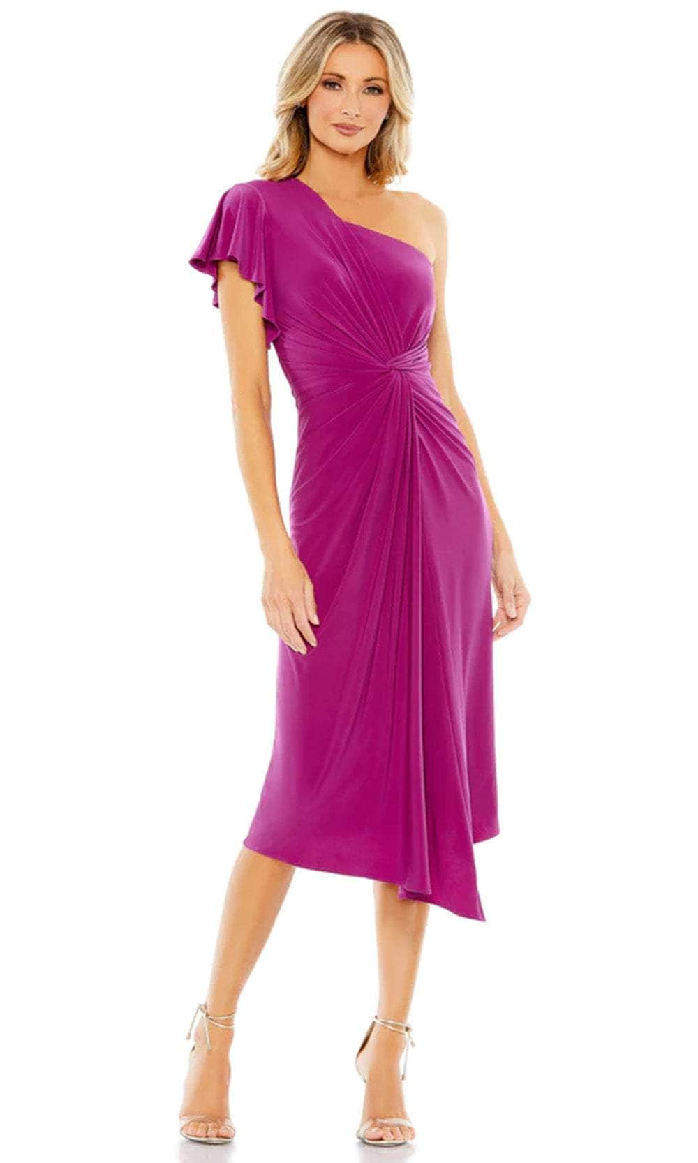 Mac Duggal 12480 - One-Sleeve Knotted Detail Formal Dress Cocktail Dresses