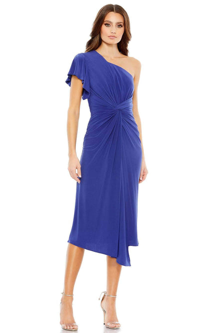Mac Duggal 12480 - Ruffled One-Shoulder Formal Dress In Blue