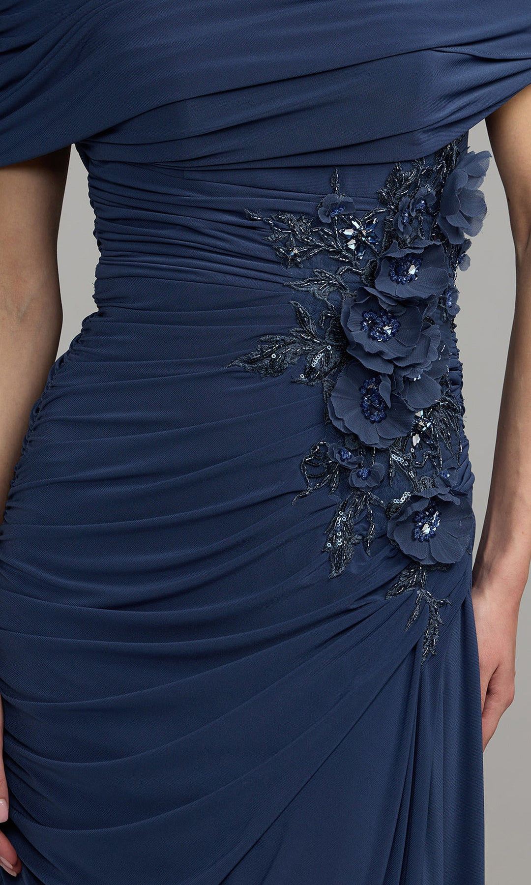 Mac Duggal 13244 - Ruched Bodice Embellished Column Gown