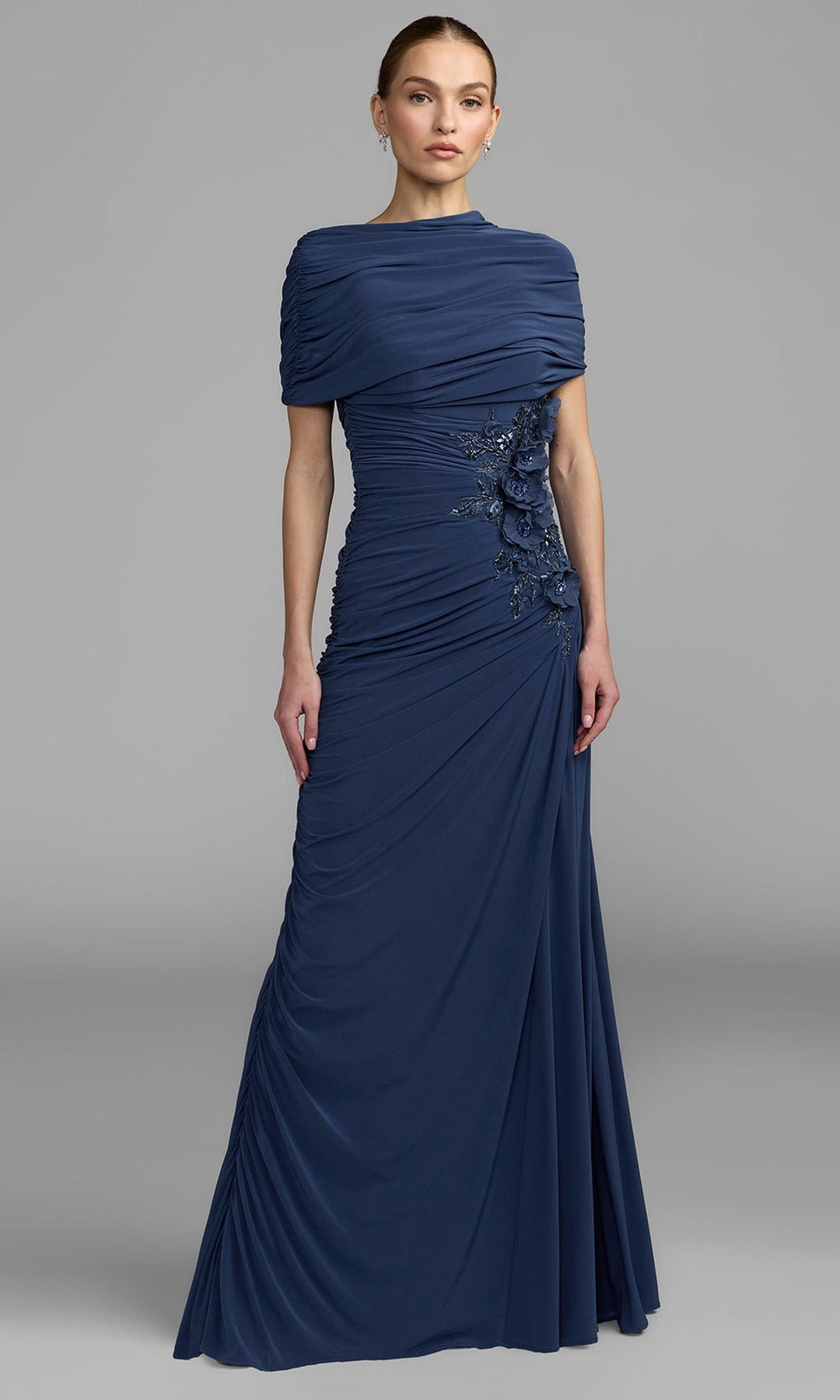 Mac Duggal 13244 - Ruched Bodice Embellished Column Gown