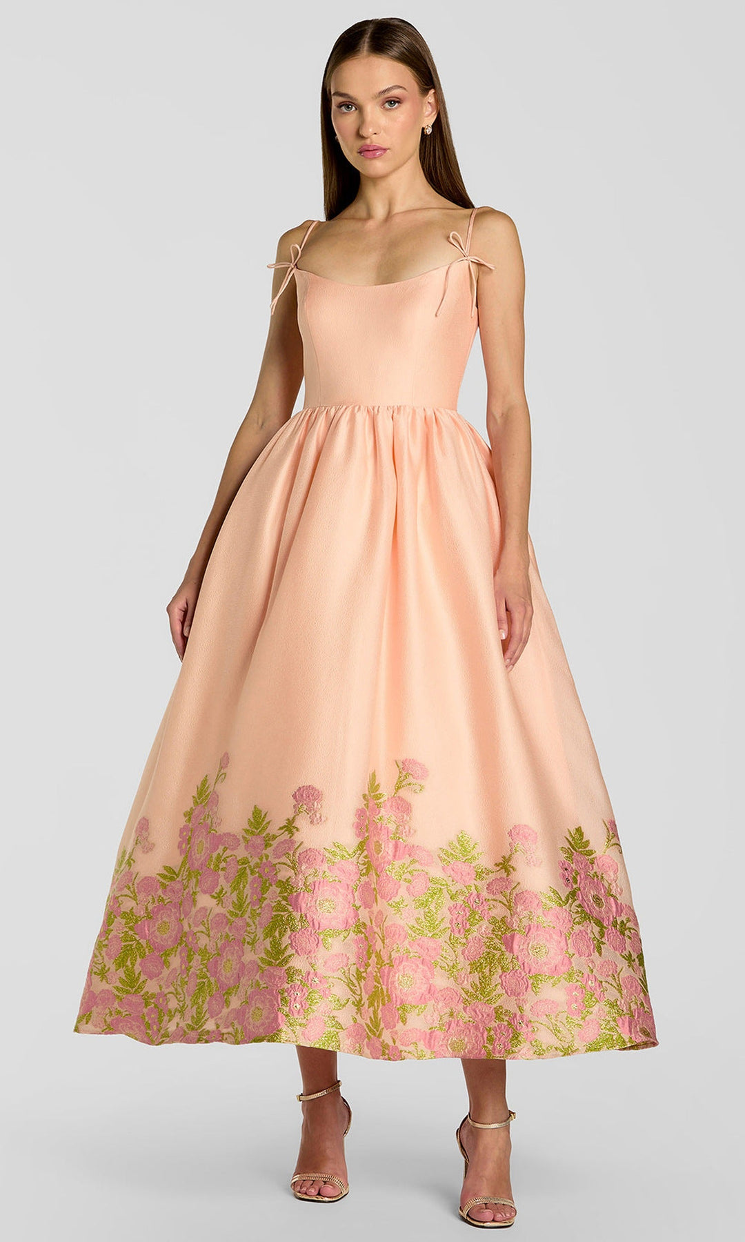 Mac Duggal 13266 - Embroidered Hem Scoop Neckline Prom Dress
