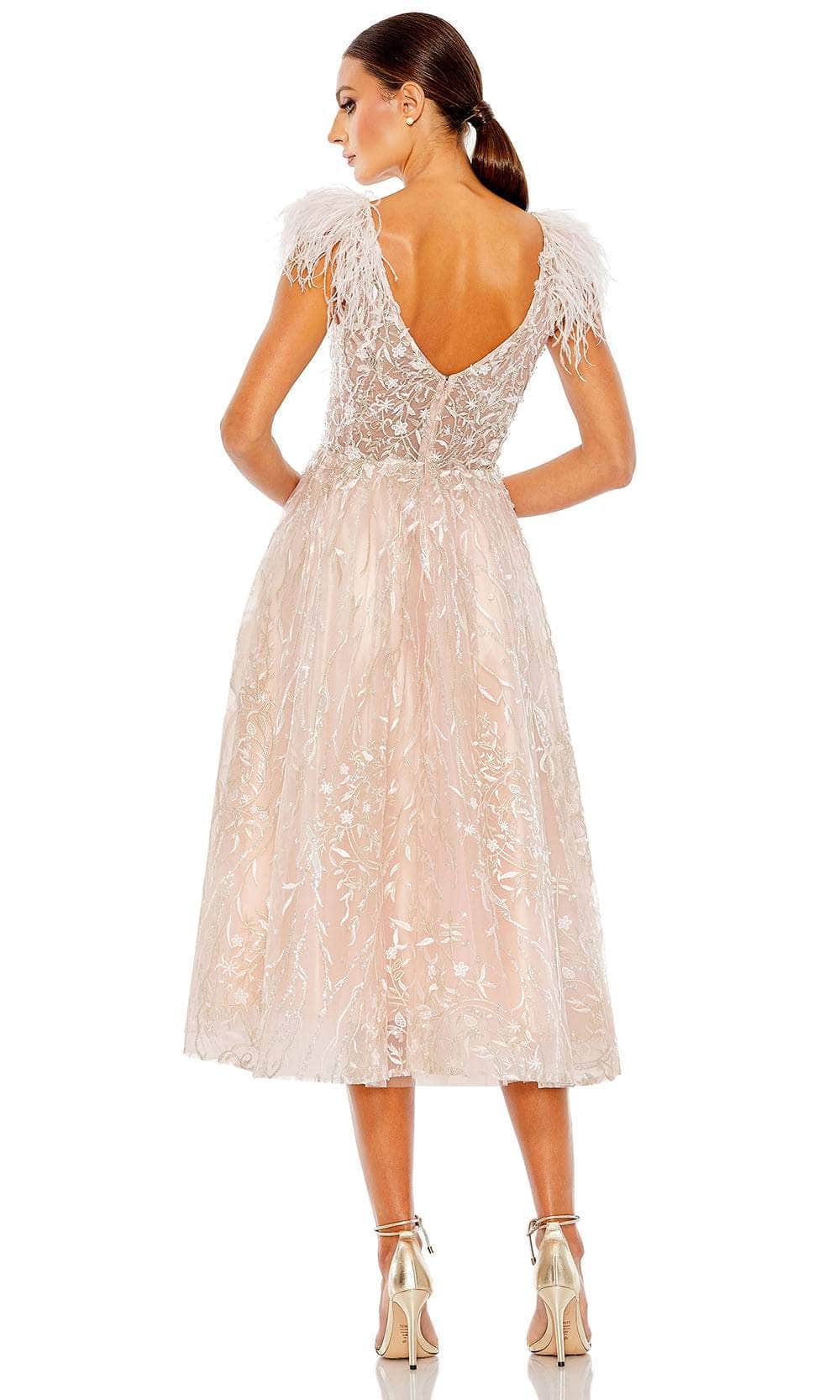 Mac Duggal Pink Embroidered Sleeveless Feather Detail Midi Dress Pink Size 14 Mac Duggal Pink Embroidered Sleeveless Feather Detail Midi Dress Pink Size 14
