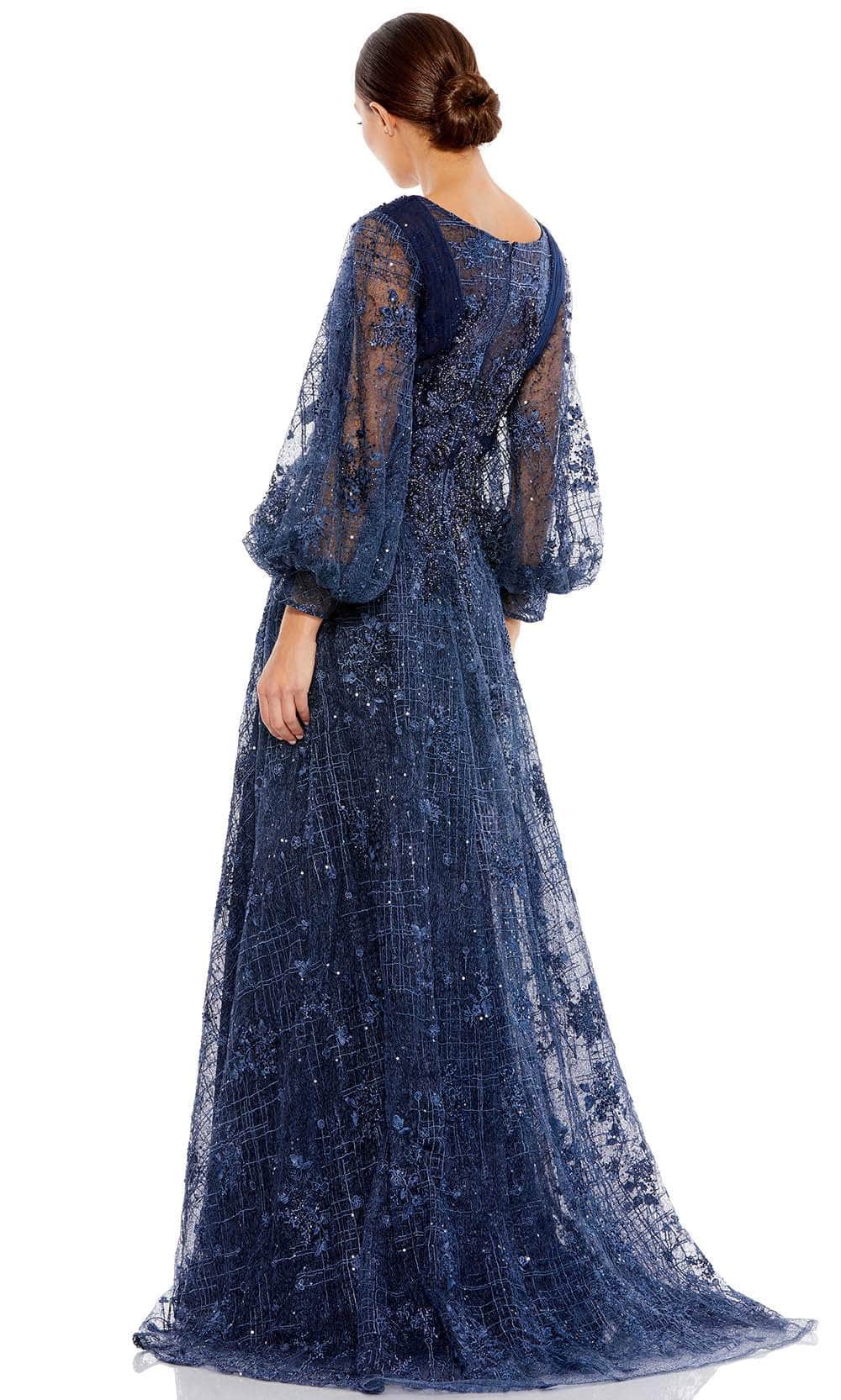 Mac Duggal 20283 - Long A-Line Dress - Bishop Sleeves, Sheer, Illusion ...