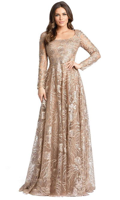 Mac Duggal 20285D - Jewel Encrusted Evening Gown Special Occasion Dress 2 / Vintage Gold