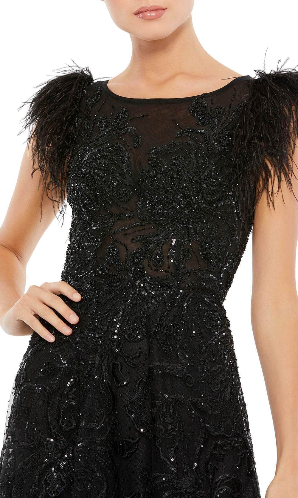 Mac Duggal 20296 - Feathered Shoulder A-Line Dress Prom Dress
