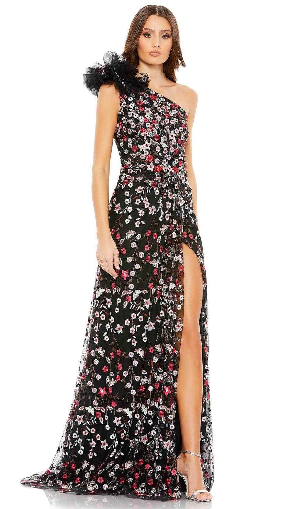 Mac Duggal 20331 - Floral Asymmetric Evening Gown Evening Dresses
