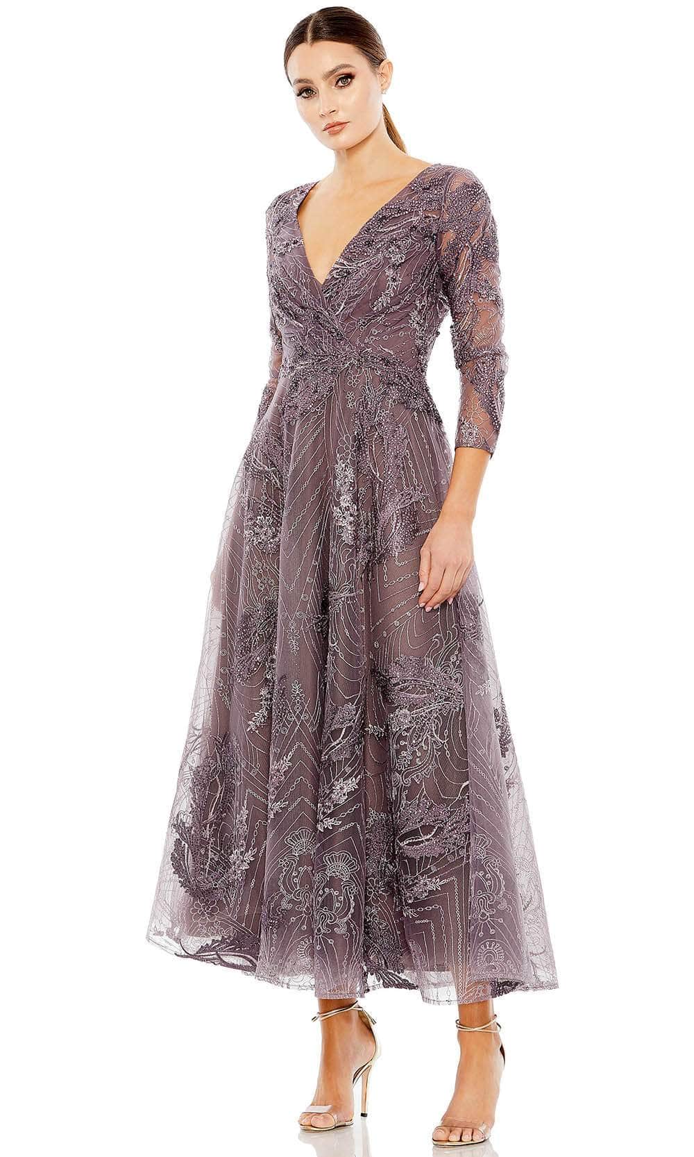 Mac Duggal 20336 - Quarter Sleeve Embroidered Prom Dress Prom Dresses