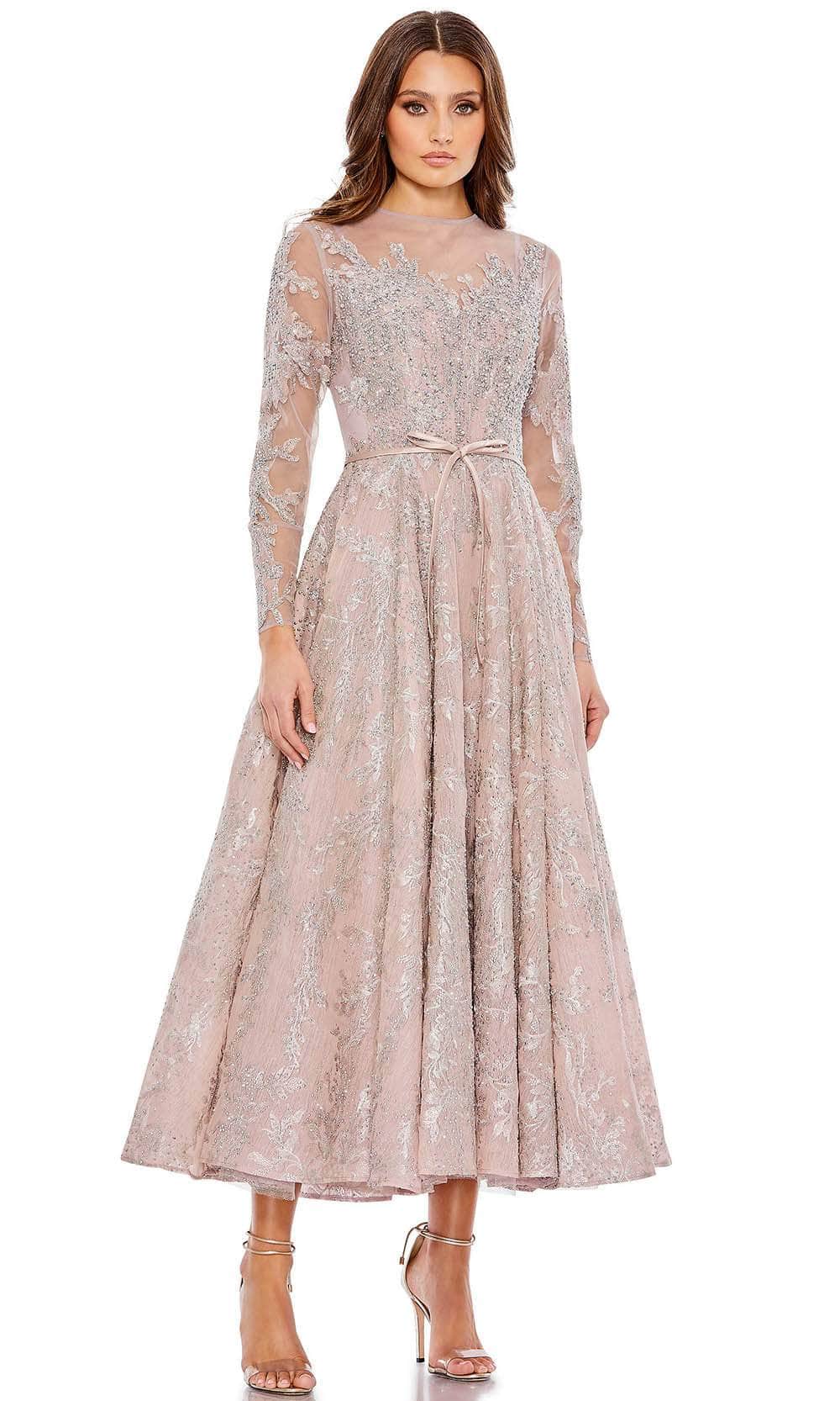 Mac Duggal 20337 - Illusion Jewel Embroidered Formal Dress Evening Dresses 0 / Rose