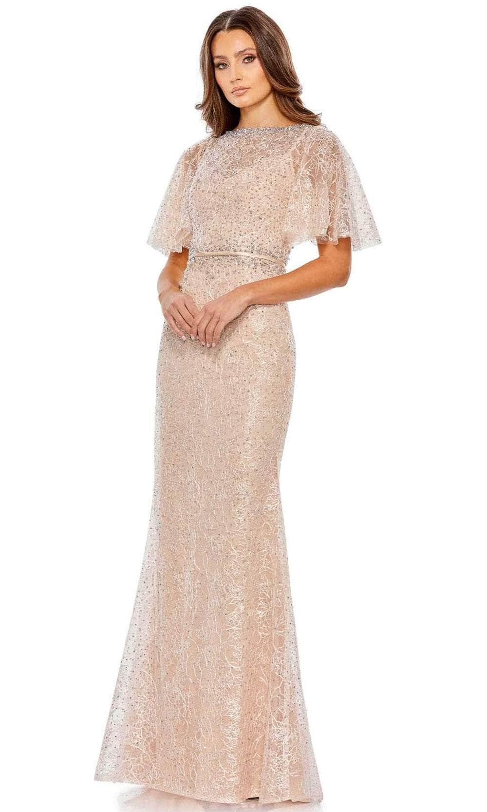 Mac Duggal 20368 - Angel Sleeve Lace Evening Dress Special Occasion Dress 2 / Blush