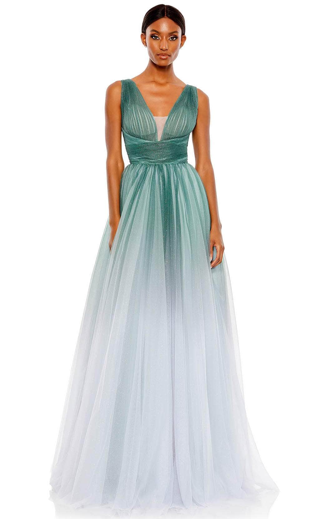 Mac Duggal 20380 - Ombre Prom Dress Special Occasion Dress 0 / Jade Ombre