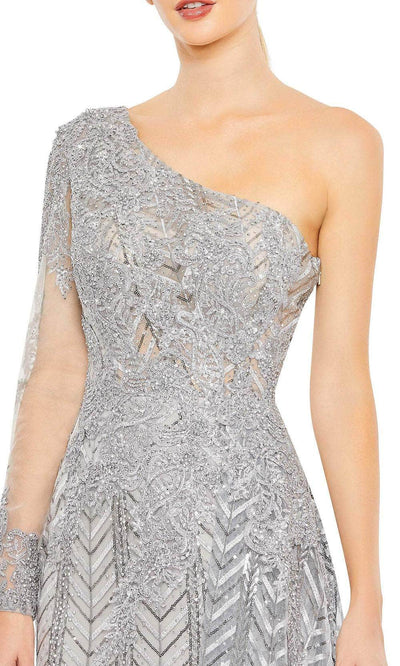 Mac Duggal 20401 - Asymmetrical Long Sleeve A-Line Dress Special Occasion Dress
