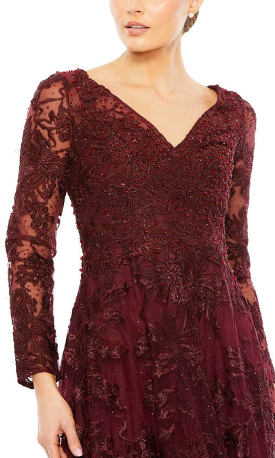 Mac Duggal 20409 - Illusion Long Sleeve Embellished Evening Dress Evening Dresses