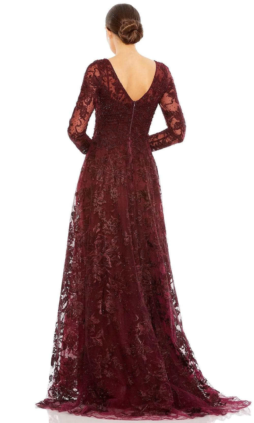 Mac Duggal 20409 - Illusion Long Sleeve Embellished Evening Dress Evening Dresses