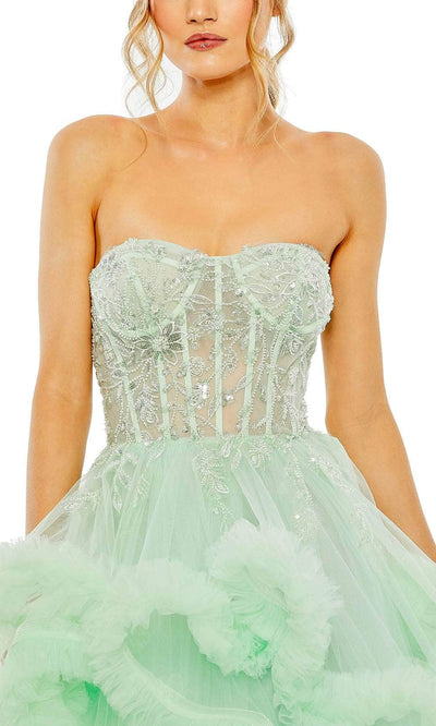 Mac Duggal 20542 - Corset Ruffled Tulle Prom Gown Special Occasion Dress