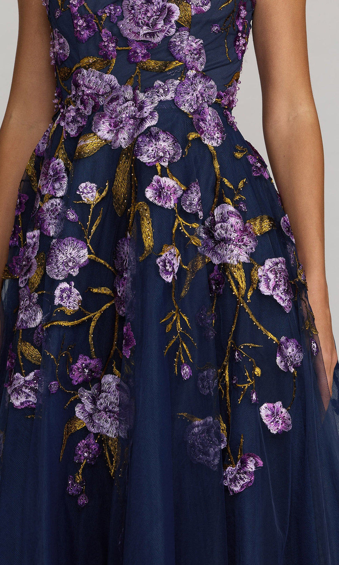 Mac Duggal 21358 - Embroidered Jewel Tea-Length Prom Dress
