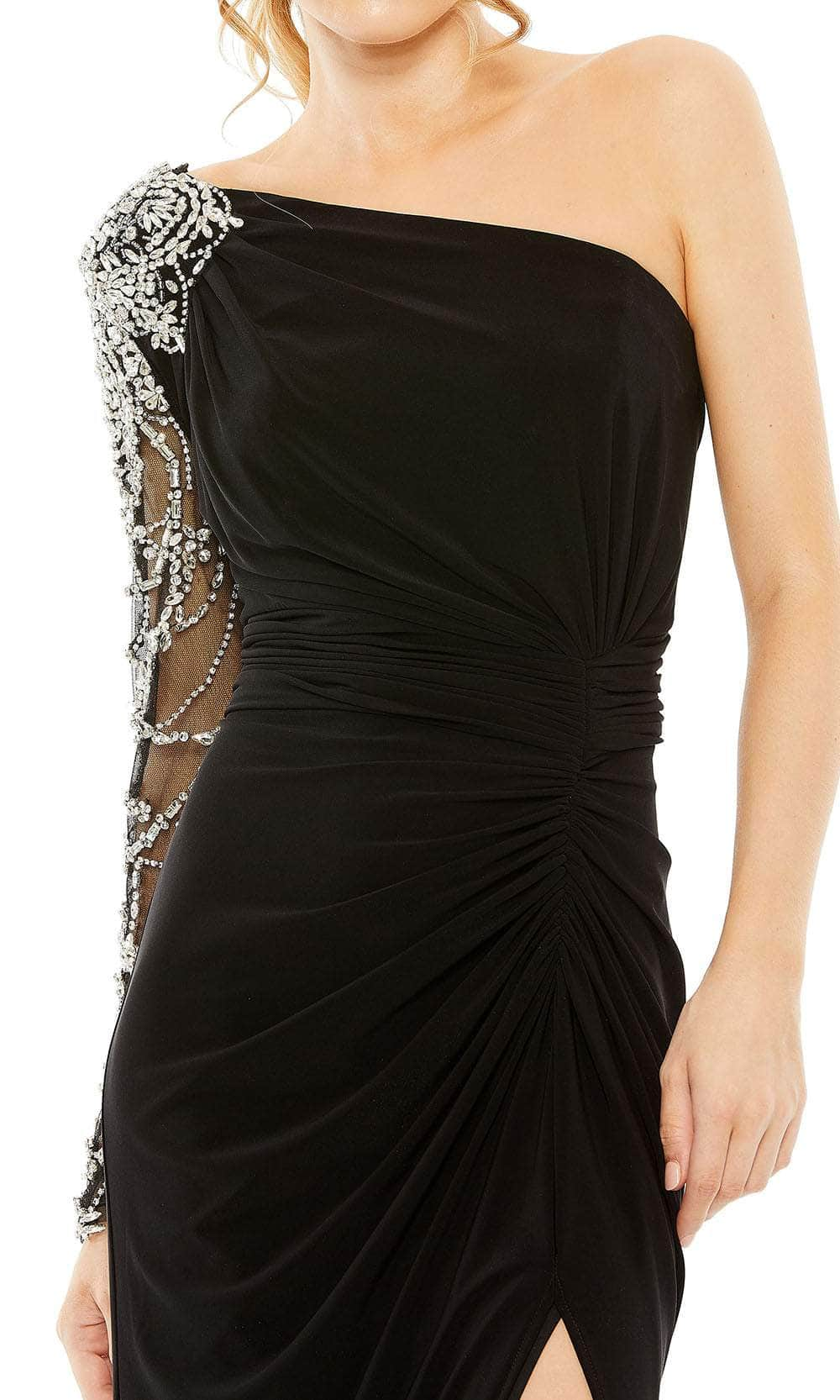 Mac Duggal 2215 - Rhinestone Sheer Sleeve Evening Gown Special Occasion Dress