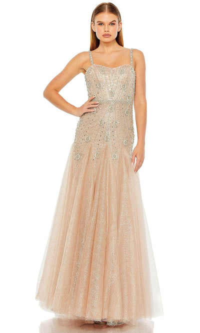 Mac Duggal 2236 - Crystal Sweetheart Evening Dress Special Occasion Dresses 2 / Nude Silver