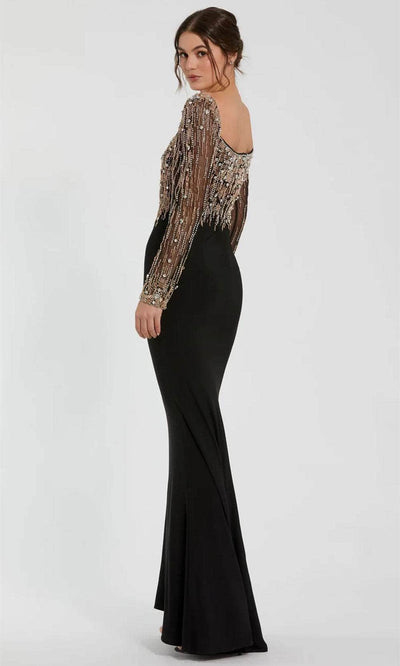 Mac Duggal 2256 - Sheer Sleeve Beaded Top Evening Dress Mother of the Bride Dresses