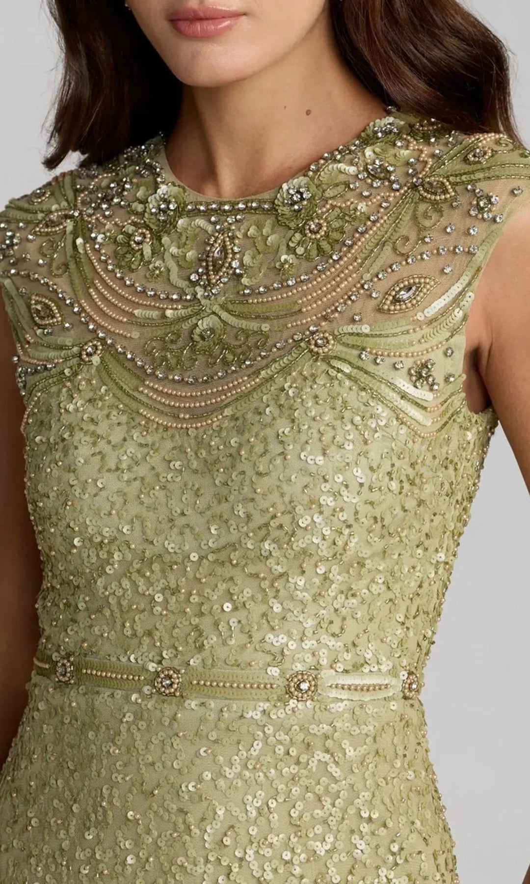 Mac Duggal 23095 - Cap Sleeve Beaded Sequin Prom Gown