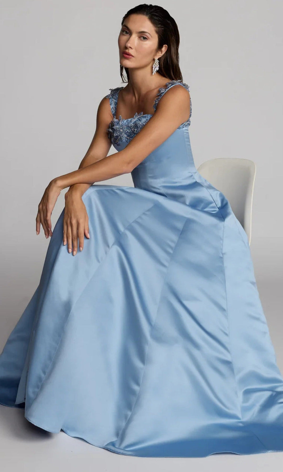 Mac Duggal 2337 - Square Neckline Seam Detail Prom Gown