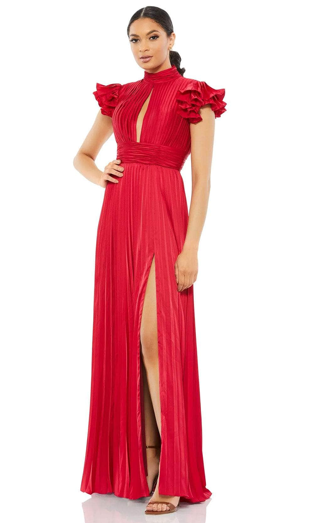 Ieena Duggal - 26536 Flutter Sleeve High slit Evening Dress