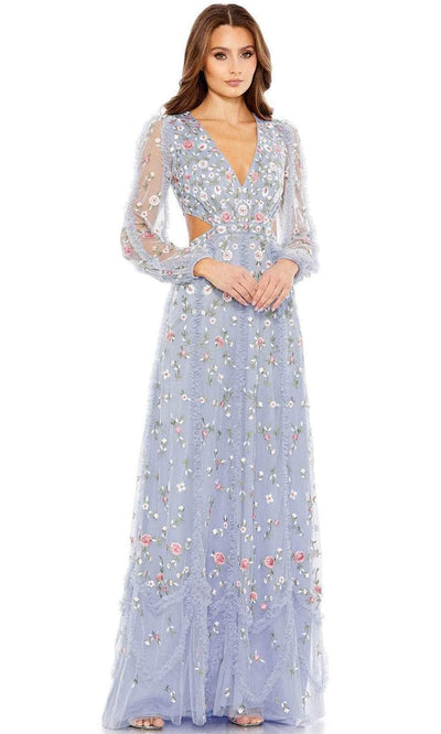 Mac Duggal 35107 - Floral Cutout A-Line Evening Dress Special Occasion Dress 0 / Periwinkle