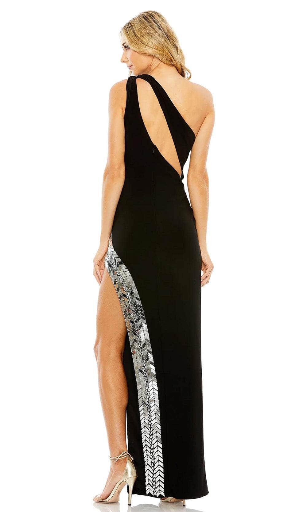 Mac Duggal 42135 - Metallic Ornate Slit Evening Gown Evening Dresses Dresses