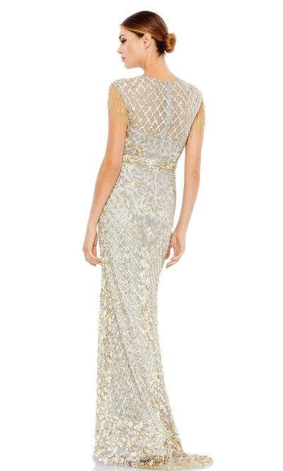 Mac Duggal - 4908 Lattice Sequined Column Long Gown Special Occasion Dress