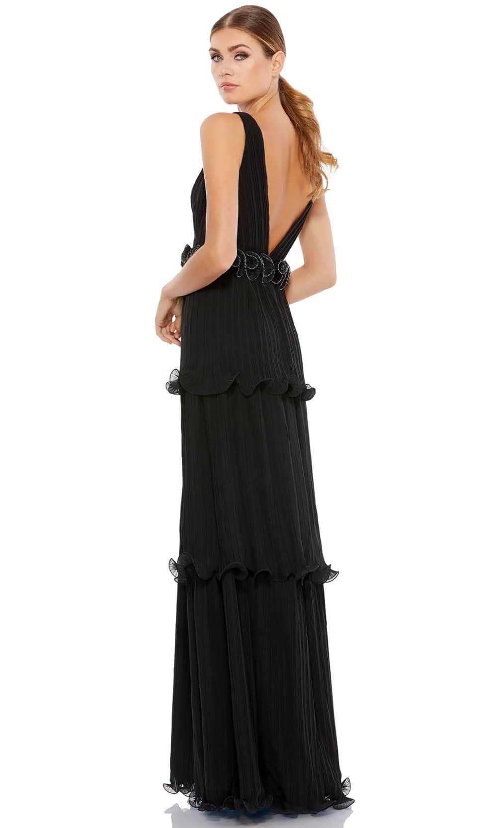 Mac Duggal 49281 - Rosette Trimmed Waist Gown Evening Dresses