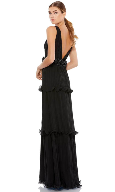 Mac Duggal 49281 - Rosette Trimmed Waist Gown Evening Dresses