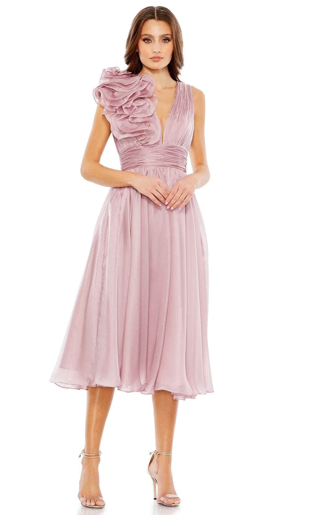 Mac Duggal 49494 - Pleated Sleeveless Knee-Length Dress Cocktail Dresses