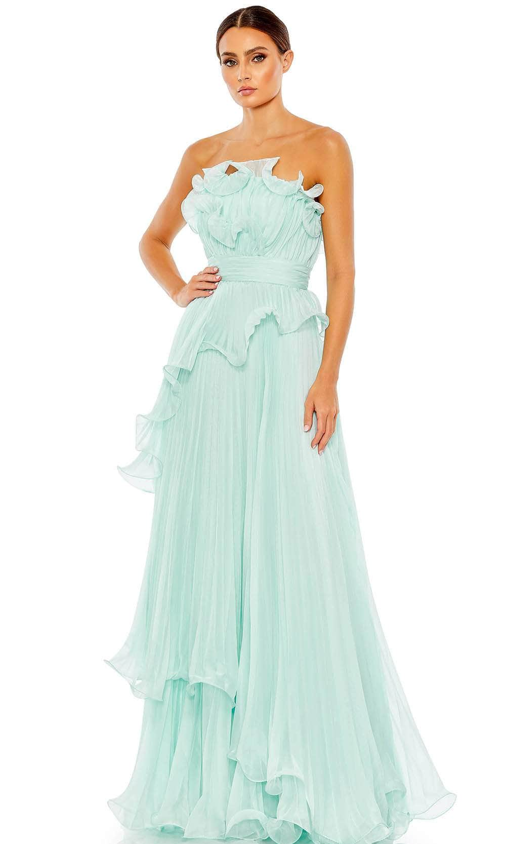 Mac Duggal 49537 - Ruffled Strapless A-Line Prom Gown Prom Dresses 0 / Mint