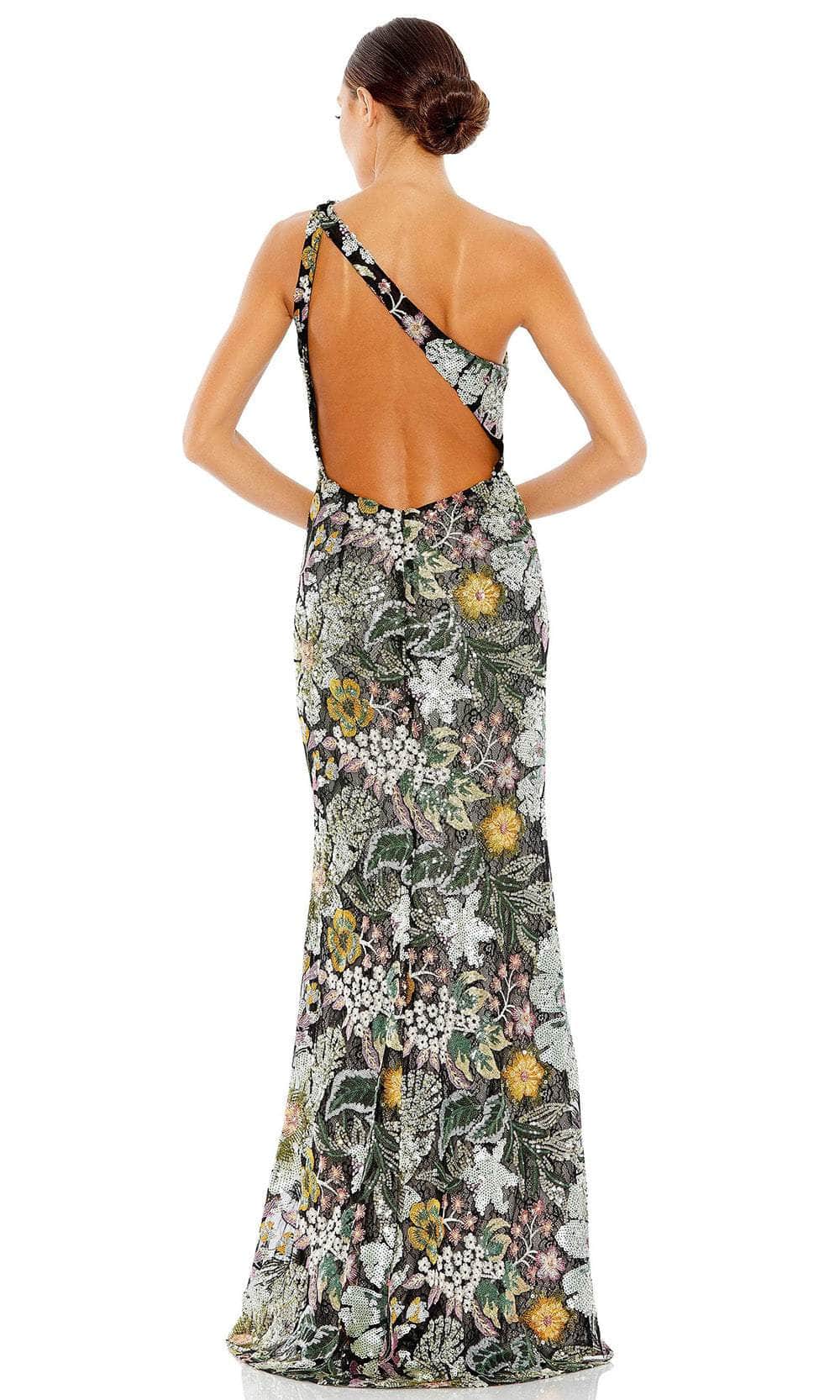 Mac Duggal 49574 - Asymmetric Cutout Back Floral Evening Gown Special Occasion Dress
