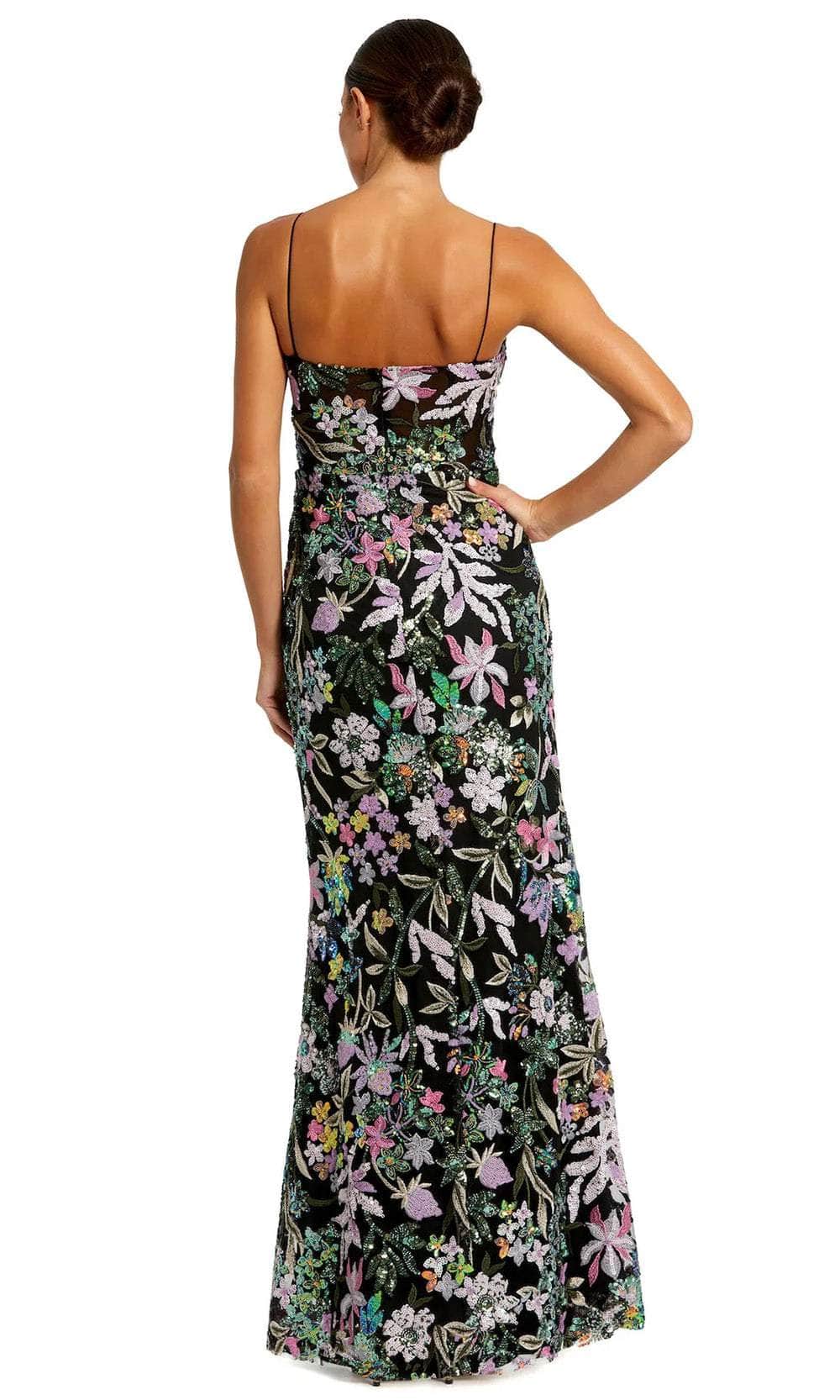Mac Duggal - Black Multicolor Embroidered Bustier Trumpet Gown Mac Duggal - Black Multicolor Embroidered Bustier Trumpet Gown