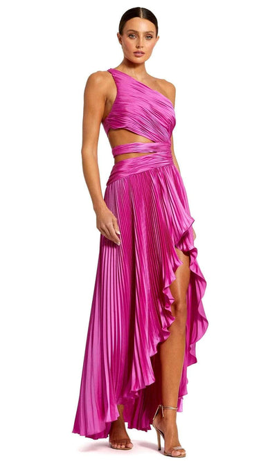 Mac Duggal 49837 - Pleated High Low Evening Dress Evening Dresses 0 / Fuchsia