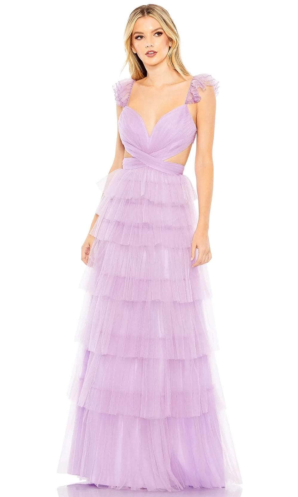 Mac Duggal 50670 - Cap Sleeve Ruffled Skirt Long Dress Evening Dresses