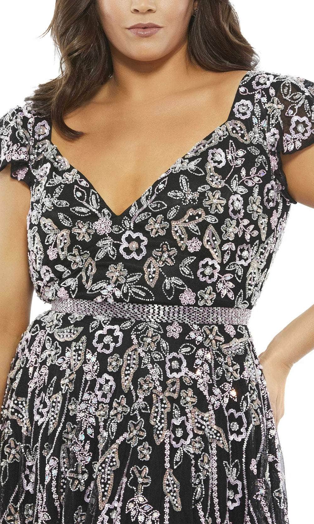 Mac Duggal 5353 - Sequined V Neck and Back Long Gown Mother of the Bride Dresses