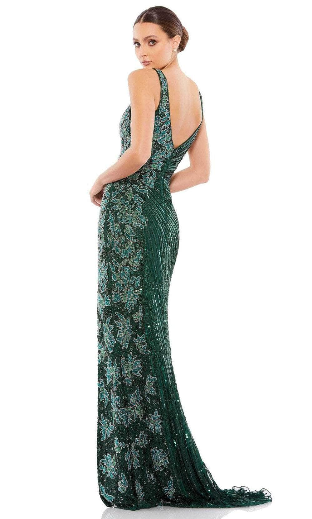 Mac Duggal 5473 - Beaded Evening Gown with Slit Special Occasion Dress