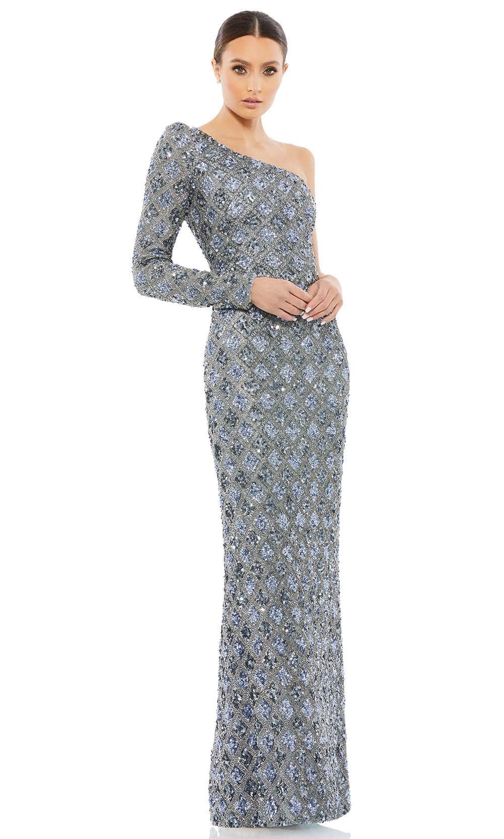 Mac Duggal 5479 - One Shoulder Evening Gown 2 /  Slate Grey