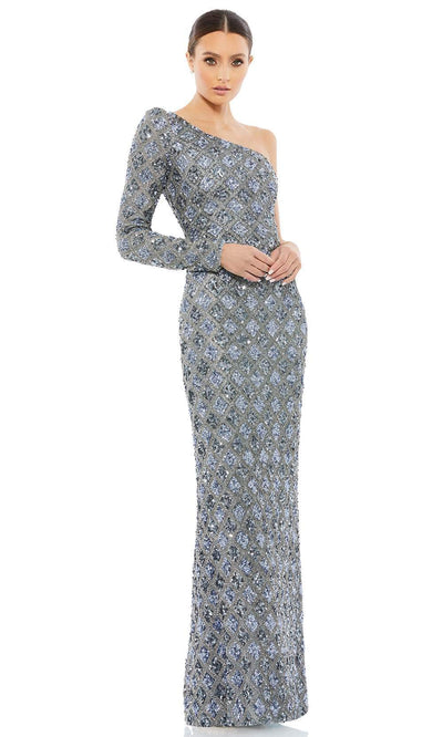 Mac Duggal 5479 - One Shoulder Evening Gown 2 /  Slate Grey