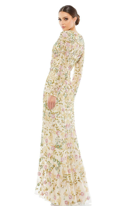 Mac Duggal - 5503 Sequined Floral Long Gown Special Occasion Dress