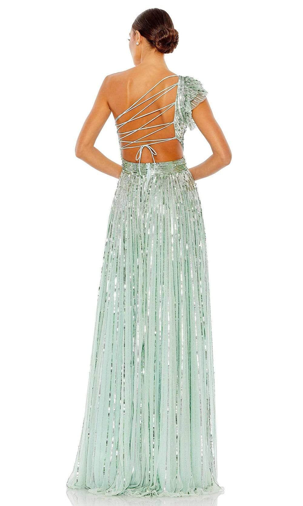 Mac Duggal - 5565 Lace Up Style Sequin Gown Special Occasion Dress