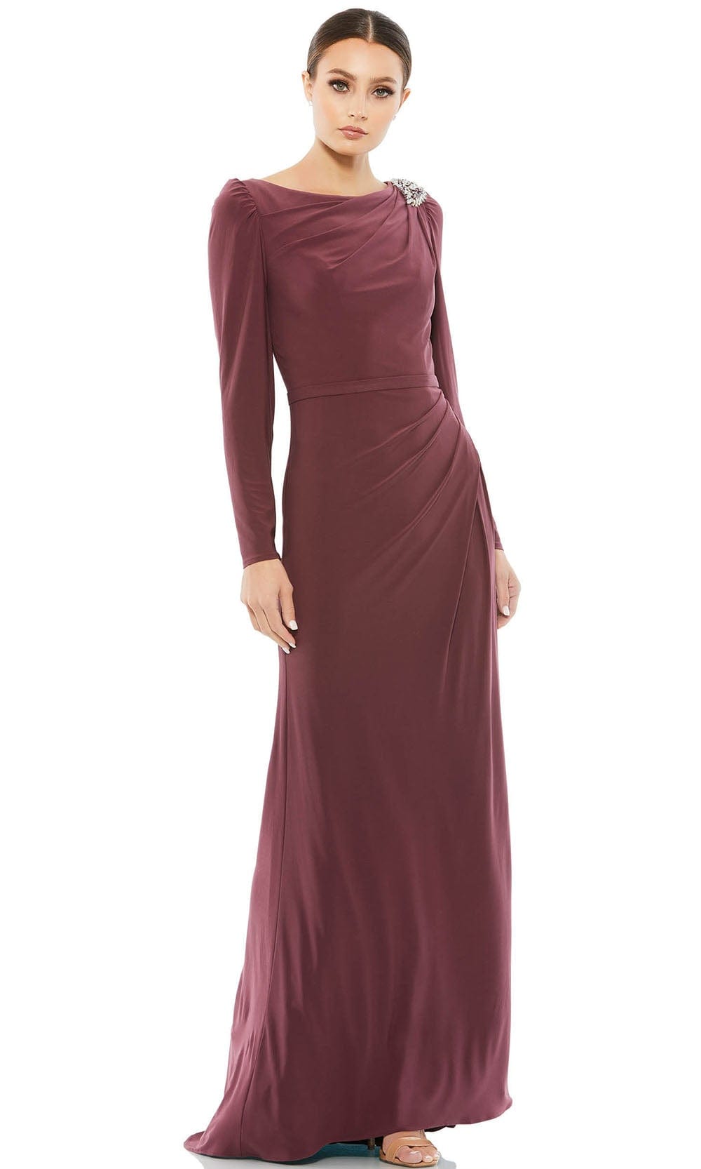 Mac Duggal 55695 - Bateau Evening Dress | Couture Candy Special Occasion Dress 2 / Mauve